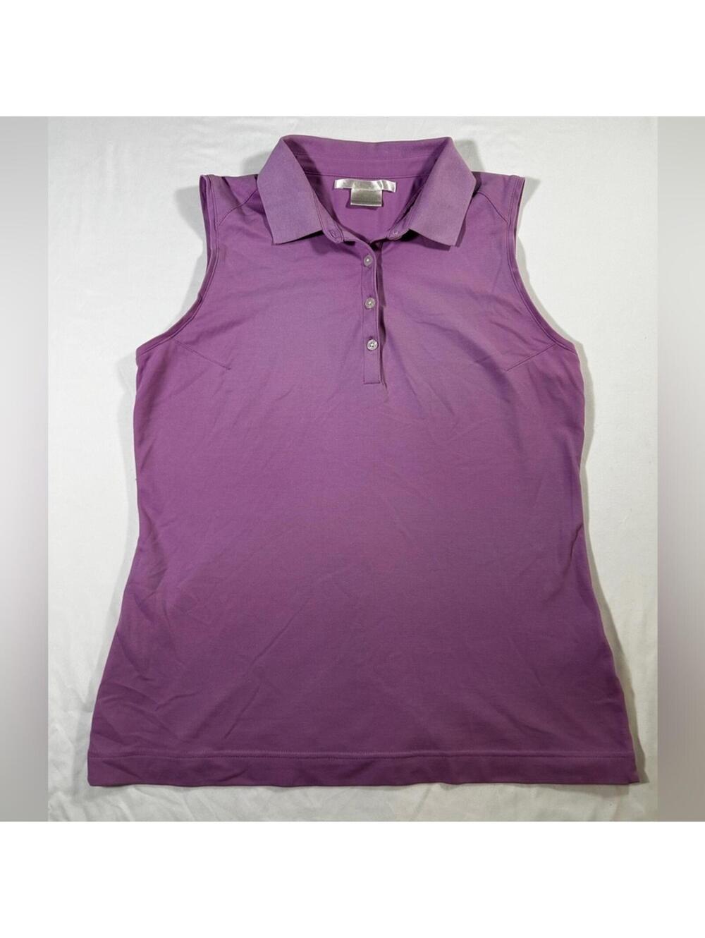 Nike Golf Dri-Fit Sleeveless Purple Polo Shirt M